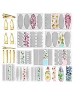 Moldes de Silicona para Clip de Cabello ResinWorld - 10 Piezas