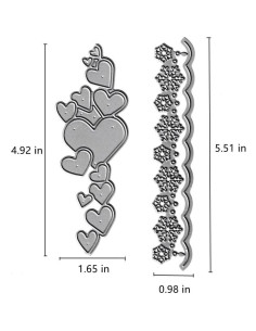 Troqueles de Corte AHTOLS Corazón y Copo de Nieve 13.68cm 2