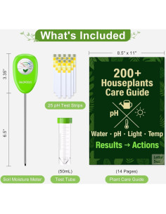 Medidor de Humedad del Suelo OWLDACIOUS SMM01 con Guía y Tiras de pH 2