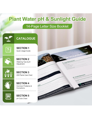 Medidor de Humedad del Suelo OWLDACIOUS SMM01 con Guía y Tiras de pH