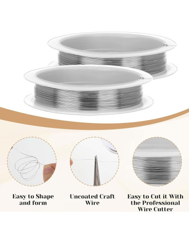 3 Rollos Alambre de Cobre 0.3mm Bewudy para Joyería 17m