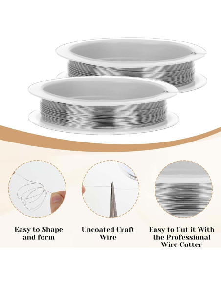 3 Rollos Alambre de Cobre 0.3mm Bewudy para Joyería 17m