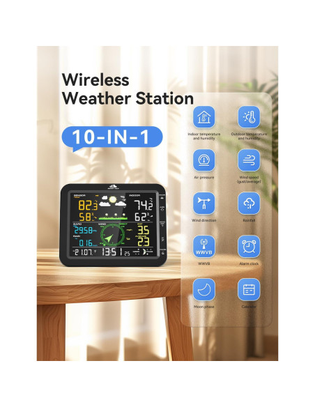 Estación Meteorológica Inalámbrica AIRAIN TECH A7 10 en 1