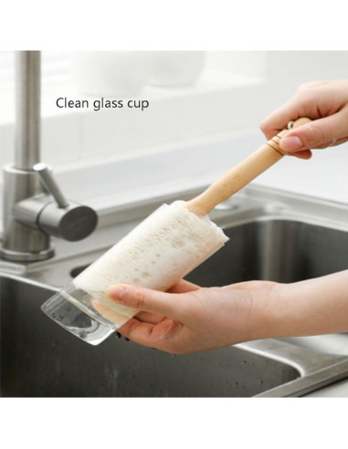 Lufa Natural Exfoliante con Mango de Madera REVGOZU 24cm