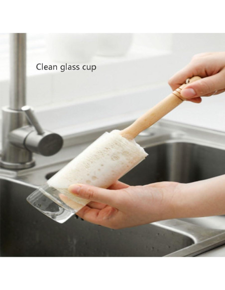 Lufa Natural Exfoliante con Mango de Madera REVGOZU 24cm