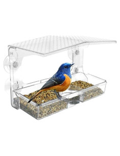 Comedero para Aves de Ventana WDG Acrílico Transparente 0.45 kg