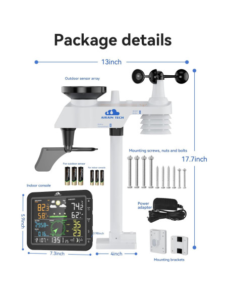 Estación Meteorológica Inalámbrica AIRAIN TECH A7 10 en 1
