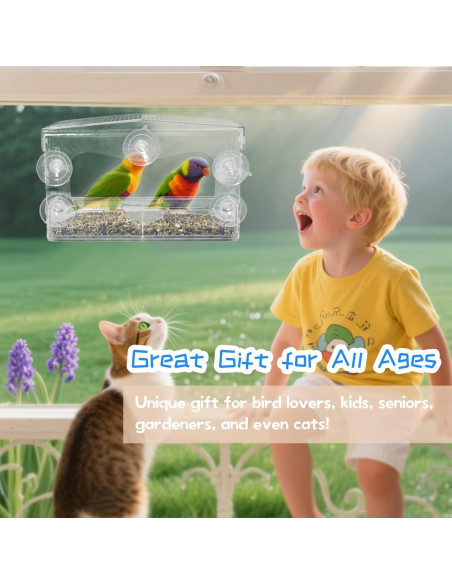 Comedero para Aves de Ventana WDG Acrílico Transparente 0.45 kg