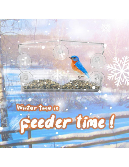 Comedero para Aves de Ventana WDG Acrílico Transparente 0.45 kg