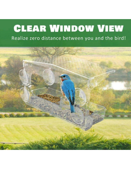 Comedero para Aves de Ventana WDG Acrílico Transparente 0.45 kg