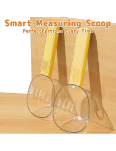 Cuchara Medidora para Comida de Mascotas LERAO 1 Taza Amarillo 2