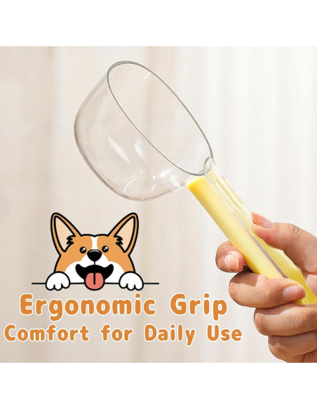 Cuchara Medidora para Comida de Mascotas LERAO 1 Taza Amarillo