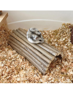 Túnel de Madera Natural para Hámster y Ratón DEMONTALK 15x20cm 2