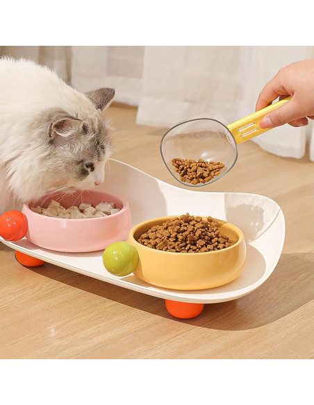 Cuchara Medidora para Comida de Mascotas LERAO 1 Taza Amarillo