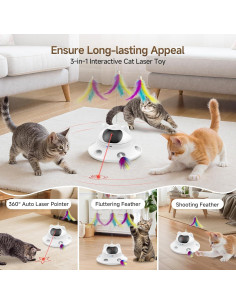 Juguete láser para gatos DOLOEDY 3 en 1 recargable USB 2