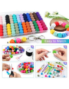 96 Perlas de Silicona Hexagonales 14mm HHCFAST Multicolor 2