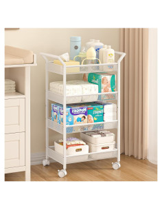 Carro Organizador de Pañales 3IngSeagulls Blanco 4 Niveles