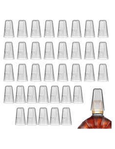 36 Tapas de Botellas de Licor MAQUITA PVC Transparentes