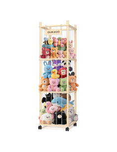 Organizador de Peluches Uvellgift - Torre de Madera 135 cm