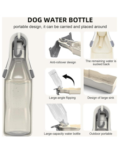 Botella de Agua Portátil para Perros Eikovia 500ml Plegable