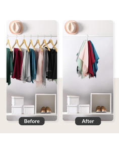 Organizador de Bufandas ZEDODIER, Soporte Rotatorio Plata, 8 Ganchos 2