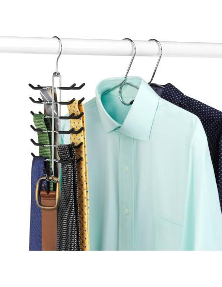 Perchero Giratorio Whitmor para Corbatas y Cinturones Cromo