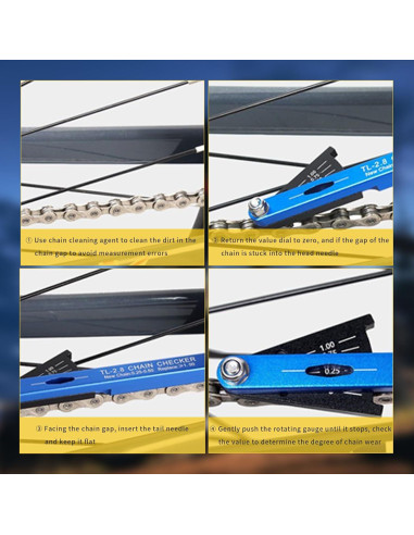 Comprobador de Cadena de Bicicleta Gugxiom - Indicador de Desgaste