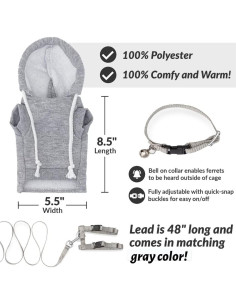 Paquete de Accesorios para Hurones Spartan Atlantic - Suéter, Arnés y Correa 2