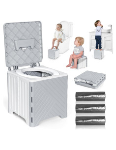 Asiento de Inodoro Portátil Orzbow para Niños 3 en 1 - Plegable