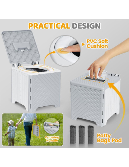 Asiento de Inodoro Portátil Orzbow para Niños 3 en 1 - Plegable Asiento de Inodoro Portátil Orzbow para Niños 3 en 1 - Plegable