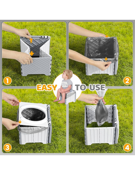Asiento de Inodoro Portátil Orzbow para Niños 3 en 1 - Plegable Asiento de Inodoro Portátil Orzbow para Niños 3 en 1 - Plegable