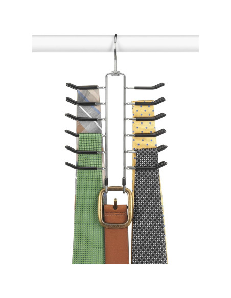 Perchero Giratorio Whitmor para Corbatas y Cinturones Cromo