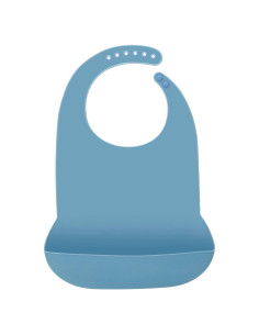 Babero de Silicona Emptycolor para Adultos Ajustable Azul