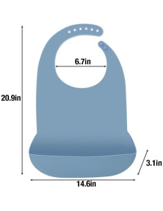 Babero de Silicona Emptycolor para Adultos Ajustable Azul 2