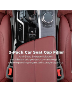 Relleno Espacio entre Asientos de Coche Yicplu, 2 Piezas, Negro 2