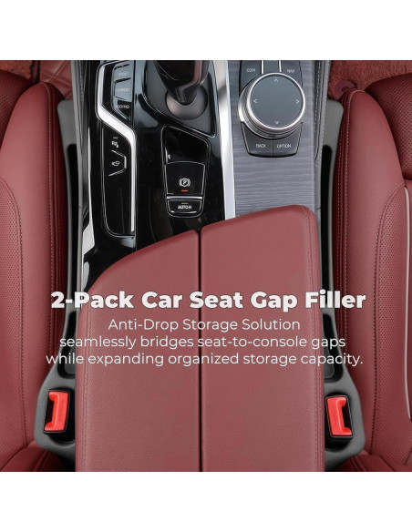 Relleno Espacio entre Asientos de Coche Yicplu, 2 Piezas, Negro