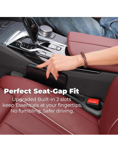 Relleno Espacio entre Asientos de Coche Yicplu, 2 Piezas, Negro