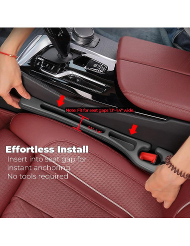 Relleno Espacio entre Asientos de Coche Yicplu, 2 Piezas, Negro