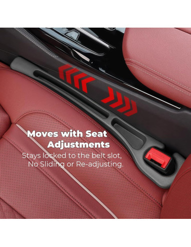 Relleno Espacio entre Asientos de Coche Yicplu, 2 Piezas, Negro