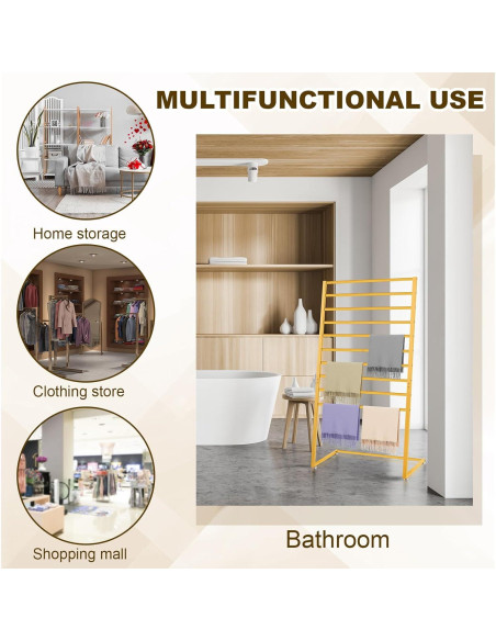 Organizador de Bufandas y Cinturones Metal Dorado Kritkin 10 Niveles