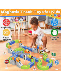 Conjunto de Pista Magnética Infowush 101PCS para Niños 2