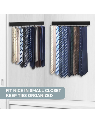 Soporte de Corbatas de Pared HOMEBROS Negro 2 Piezas 24 Ganchos
