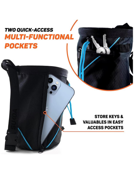 Bolsa de Tiza para Escalada Genérico 30-40L Azul con Cinturón