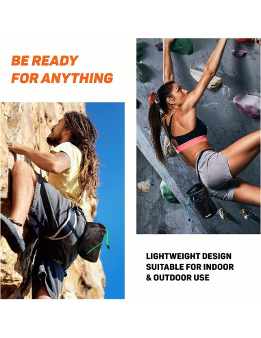 Bolsa de Tiza para Escalada Genérico 30-40L Azul con Cinturón