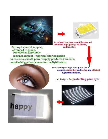 Caja de Luz LED A4 Portátil Fanglingtech Dimmable USB Caja de Luz LED A4 Portátil Fanglingtech Dimmable USB