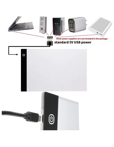 Caja de Luz LED A4 Portátil Fanglingtech Dimmable USB
