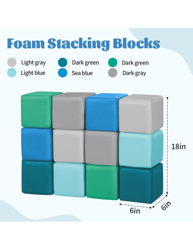 Bloques de Construcción de Espuma TODIBY 12 Piezas para Niños