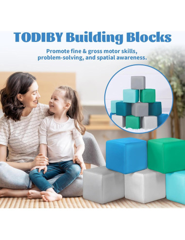 Bloques de Construcción de Espuma TODIBY 12 Piezas para Niños