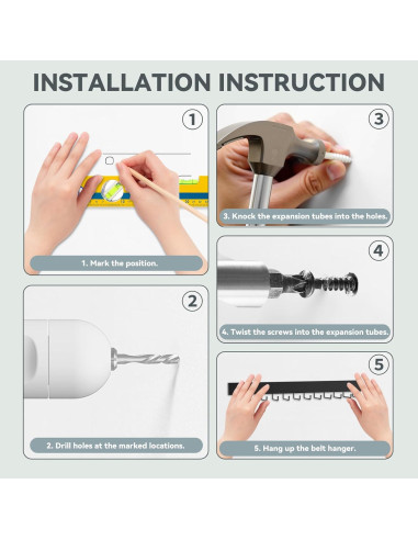 Soporte de Corbatas de Pared HOMEBROS Negro 2 Piezas 24 Ganchos