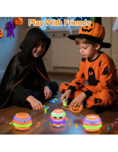 Trompos Iluminados de Halloween Harkta - 4 Piezas con Música 2